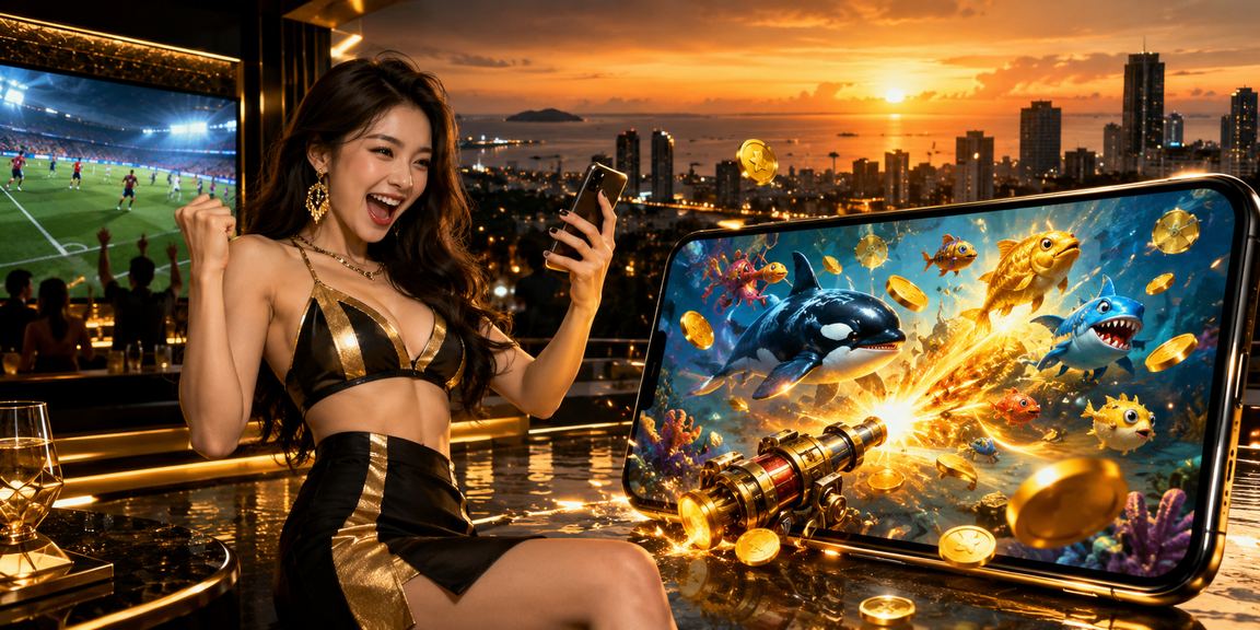 Trò chơi bắn cá ven biển Phú Quốc, không khí giải trí ngoài trời sôi động